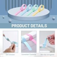 4 PCS Toilet Seat Lifter Handle Silicone Strip, Toilet Lid Lifter Touch Free Toilet Seat Cover Lift Handle Holder Bathroom Accessoriesl (4 Colors) - details 1