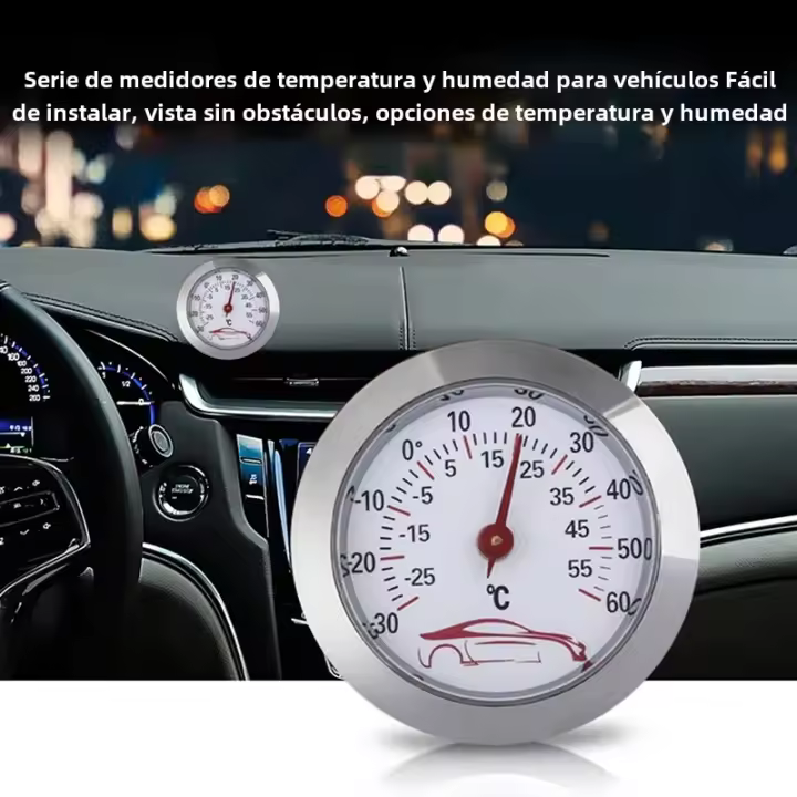 Mini Termómetro Para Tablero De Coche Portátil Medidor De Temperatura Redondo Decoración Para Coche Y Hogar - 1