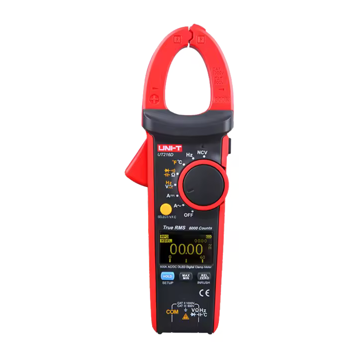 Pinza Amperimétrica TOA con Pantalla OLED - Medición en DC Hasta 1000V y 600A - Medición en AC Hasta 750V y 600A - Resistencia, Capacitancia, Frecuencia y Temperatura - Auto Rango - 1