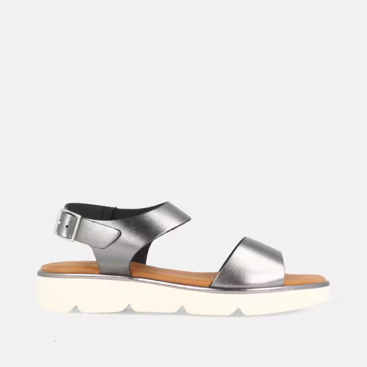 MARILA SHOES Sandalias para mujer con una cuña baja color plomo. - 1