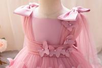 Vestido De Princesa Para Niñas Sin Mangas Vestido De Boda De Malla Con Mariposa Tridimensional Vestido De Cumpleaños De Fiesta De Noche Para Bebés De 1-5 Años - details 6
