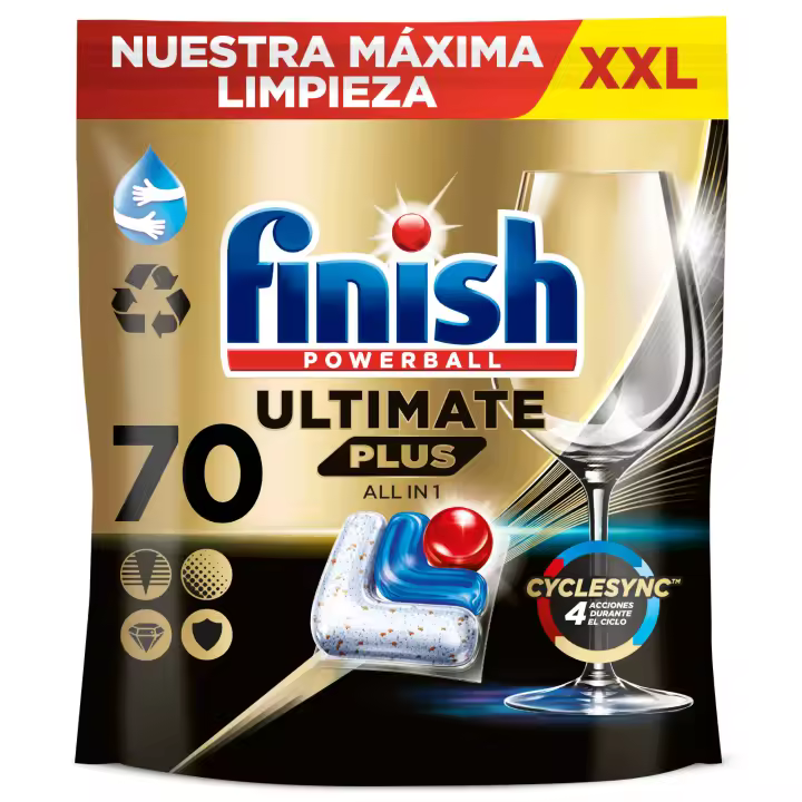 Finish Powerball Ultimate Plus All in 1 70 Pastillas para lavavajillas - 1