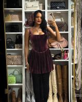 Vestido De Noche Para Mujer ZBZA Con Cuello Cuadrado Y Tirantes Anchos Bolsillos Ocultos Cierre De Zipper Chic Para Navidad Y Otoño Invierno - details 9