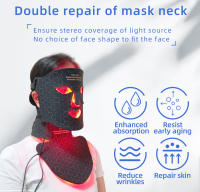 Máscara LED De Silicona Sin Cable Para Rejuvenecimiento De Piel Con Luz Infrarroja Y Cuello Antiarrugas Iluminación Fototerapia Para Brillo Facial - details 1