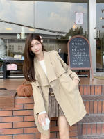 Abrigo De Trench Elegante Para Mujer plus Talla Primavera/Otoño Con Cierre De Cordón Estilo Coreano Casual Versátil Con Bolsillos - details 43
