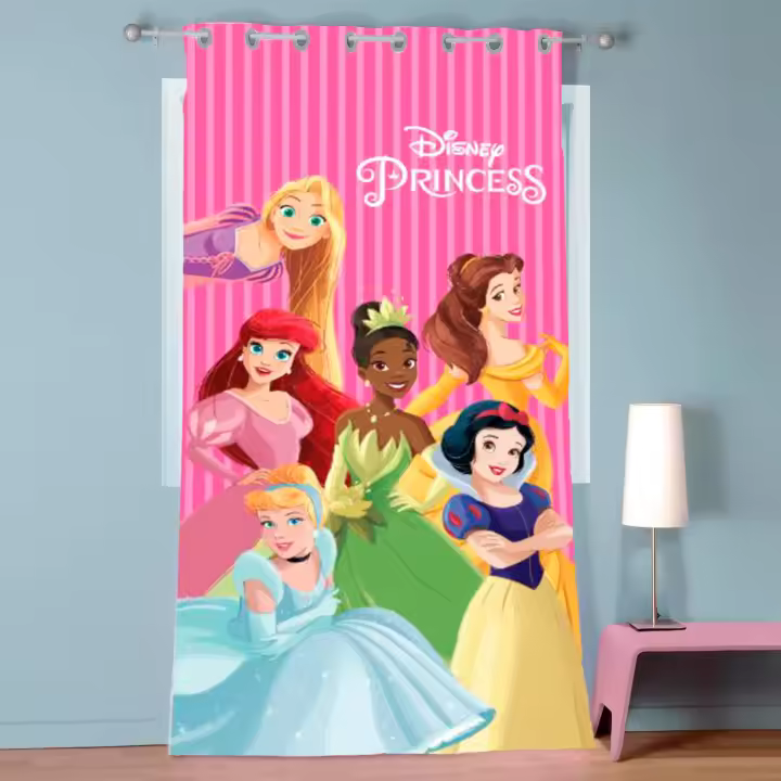 Vivid Torral - Cortina/Visillo Disney 140 x 290 cm (unidad) 1 pieza Mickey Mouse, Minnie Mouse, Stitch Rosa, Stitch Azul, Princesas, Spiderman, Avengers, Ollaos - 1