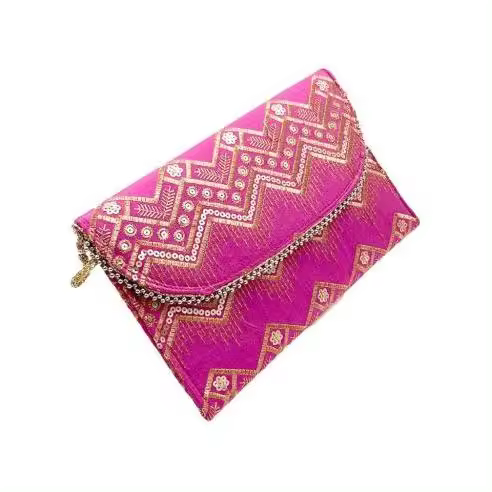 BOLSOS FUCSIAS CARTERAS DE FIESTA NOCHE Y BODA CON BONITA DECORACION - 1