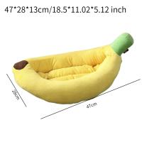 Cama Para Perro En Forma De Plátano Almohadilla Suave Y Transpirable Para Pequeños Y Medianos Perros Nido De Mascota De Terciopelo - details 5