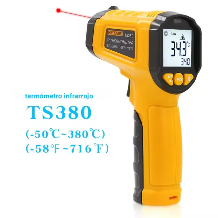 Termómetro Infrarrojo No Contacto TS380 HYTAIS Precisión Industrial Portátil Con Pantalla Digital Medición Hasta 120°C Batería AAA - 1