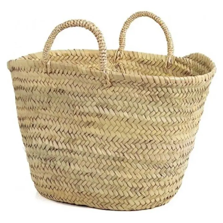 Coshano Bolso Cesto Infantil de Mimbre de Fibras Naturales con Asa Corta de Pita para Niños y Niñas - Diseño Único - 1