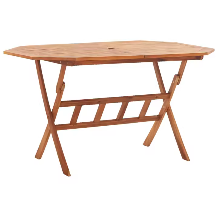 vidaXL Mesa de jardín plegable madera maciza de acacia en dimensiones 135x85x75 cm/110x75 cm/60x75 cm y más | estructura resistente ideal para salón dormitorio o estudio - 1