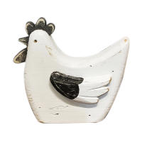 CAPRILO REGALOS & DECORACIÓN Figura Decorativa de Madera "Gallina Blanca". Adornos y Esculturas. Animales. Regalos Originales. Decoración Hogar. 15 x 5,50 x 14 cm. - details 0