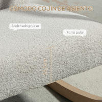 HOMCOM Mecedora Tapizada en Borreguito Silla Mecedora con Patas de Madera de Caucho y Reposabrazos Mecedora para Lactancia Carga 150 kg para Dormitorio Salón Gris - details 1