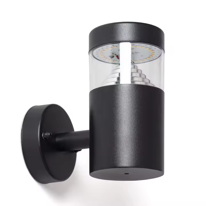 Ledkia Lámpara de Pared Exterior LED 5W Acero Inoxidable Inti Black 3000K Blanco Cálido - 1