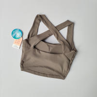 Sudadera Deportiva Sin Costuras Para Mujer Con Espalda Cruzada Y Amplias Alzas a Absorbedor De Choques Para Yoga Y Correr - details 6
