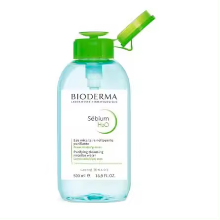 Bioderma Sebium H2o 500ml - Agua Micelar Limpiadora para Piel Mixta, Grasa y Acneica - 1