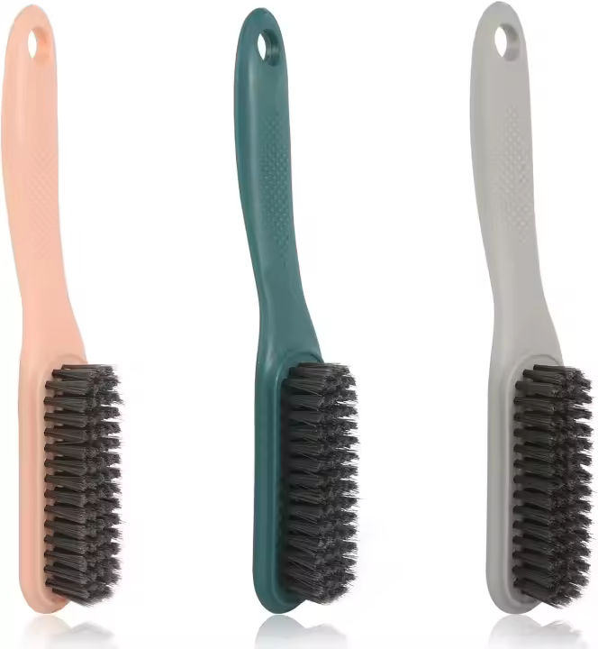Cepillo para zapatos de cerdas suaves, 3 piezas de cepillo de plástico para zapatos, cepillo de limpieza para fregar zapatos, cepillo pequeño para zapatos, cepillo de mano de polipropileno, cepillo de limpieza de piel suave con mango largo - 1