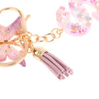 Llavero Con Letras De Lentejuelas A-Z Para Mujer Colgante De Mariposa Con Borla Llavero Inicial Para Bolso Y Coche Decoración Colgante De Bolsos - details 7