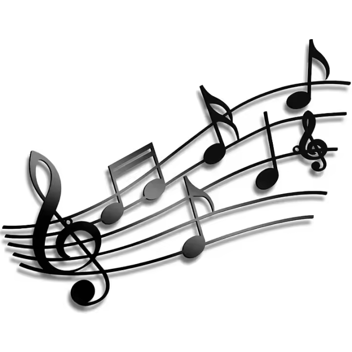 Decoración De Pared Con Notas Musicales HelloYoung Arte Metálico Tema Musical Decoración Interior Y Exterior Moderna - 1
