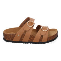 Davinia Shoes Sandalia Planas para Mujer, Comodas y Elegantes, Diseño Moderno con Doble Hebilla, Material Bio, Ideales para Primavera Verano. Shoes&Blues.es M-286-Taupe - details 1