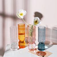 Vaso De Cristal Transparente Con Rayas Para Flores Y Planta Pot De Cultivo En Agua Decoración De Mesa Para Bodas Y Fiestas - details 0