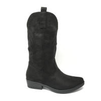 Botines Cowboy Mujer, Otoño Invierno, Antelina Bordado, Negros, Camel Marrón, kakhi, Zapato Cerrado Caña Alta, Tacón Bajo - details 2
