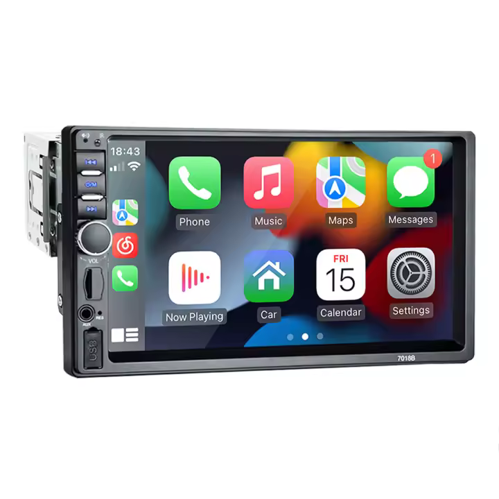 Receptor De Radio Para Coche HIPPBQCC 1 Din Estéreo Con Pantalla HD MP5 Multimedia FM USB TF Player Carplay Android Auto Y Mirror Link - 1
