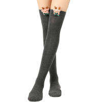 Novena Medias Navideñas Decorativas De Muñeca Calcetines De Pierna Sobre La Rodilla Estampado De Ciervo Y Rayas Para Mujer - details 13
