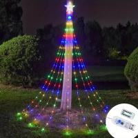 1PC 198 LED Luz De Estrella Cascada Con 8 Modos Cargado Por USB Y Control Remoto Luz De Camping Para Interior Y Exterior Decoración De Navidad - details 0