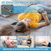 Esterilla de masaje corporal con calor y almohada masajeadora Shiatsu movible para cuello y espalda, almohadilla de masaje mejorada con almohada superior, soporte lumbar, 10 motores de vibración, 9 modos de masaje y 2 almohadillas térmicas - details 3