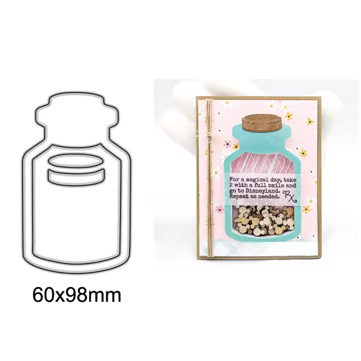 Set De Corte Teacup Wishing Bottle Shaker Para Álbum De Recuerdos DIY Y Cartelería Navidad Y Fiestas Diseños Irregulares Y Frutas - 1