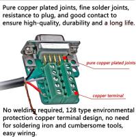 Adaptador de conector de bloque de terminales de 9 Pines a series D-SUB RS232 sin Soldadura, Placa de conexión con carcasa, tubos largos, tubo de escape (macho + membrana) - details 1