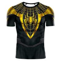 Camiseta De Compresión Para Hombre Verano 2025 Con Diseño De Araña Manga Corta Elasticidad Superhéroe Top De Fitness Activewear - details 4