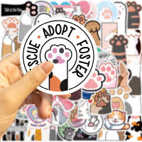 Pegatinas De Mano De Gato 61PCS Impresiones De Pata Divertidas Vinilo Impermeable Para Botella De Agua Portátil Diario Scrapbook - details 1