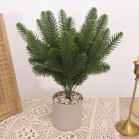 10pcs Ramas De Pino Artificiales Para Decoración De Navidad Hojas De Pino Falsas Para Wreath DIY Árbol De Navidad Decoración De Hogar Y Bodas - details 0