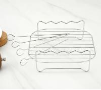 Juego De Barbacoa Al Aire Libre Con Brochetas Y Soporte De Acero Inoxidable Para Asar Y Hervir Ideal Para Exteriores - details 10