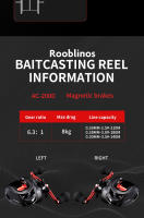 Carrete De Pesca Rooblinos AC Baitcasting Para Agua Dulce Y Salada Con Alcanzada Máxima De 8KG Carrete De Surf Ligero Para Caña De Pescar - details 9