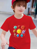 Camiseta De Algodón Para Niños Con Estampado De Aventura Cósmica Manga Corta Versátil Ropa Creativa Para Verano - details 7