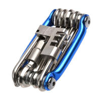 Kit De Reparación De Bicicleta Multifuncional 11 En 1 Herramienta De Ciclismo Con Llaves De Enchufe Destornillador Cadena Hexagonal Y Llaves De Espiga En Aleación De Aluminio Rojo/Azul/Oro/ Negro - details 12