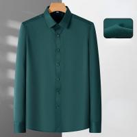 Camisa Social Para Hombre Antienvejecimiento Cuello En V Manga Larga Ajustada Blusa Negocios Blanco Oficina Tallas 5XL 6XL - details 16