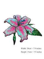 Parche De Flor De Lirio Rosa Con Lentejuelas 1 Pieza Para Ropa DIY Parche Brillante De Moda Para Mujeres Y Niñas Material De Poliéster - details 0