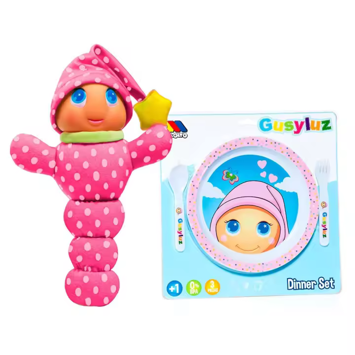 MOLTO Gusy Luz® Rosa + Vajilla infantil Ed. Rosa - 1