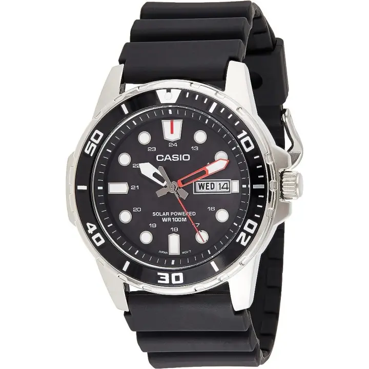 Reloj Buceo Hombre Casio SOLAR MTP-S110-1AV correa goma Casio DIVERS Solar watch nylon band - 1