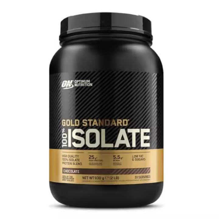 Optimum Nutrition Gold Standard 100% Isolate - 930 gr (31 Serv.). Proteína Whey Pura, BCAA y Glutamina Naturales, Pre y Post Entrenamiento - 1