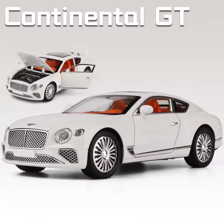 Modelo De Coche De Escala 1:24 Continental GT En Aleación Con Función Retroceso Y Luz Sonido Coche Deportivo De Metal Simulación Regalo De Colección Con Chasis Plástico Neumáticos De Goma Tamaño Aproximado 20.5*9*6CM - 1