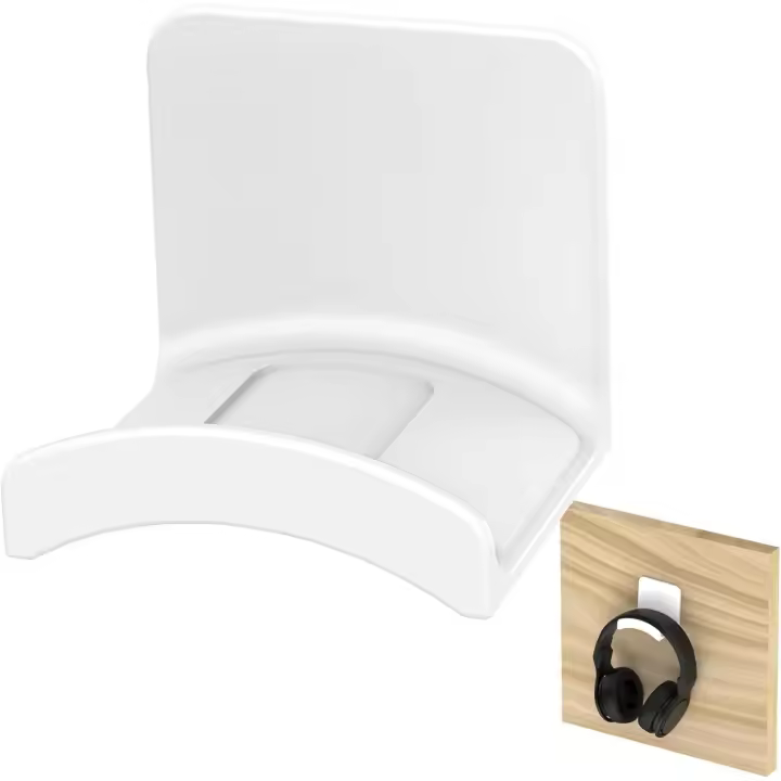 Soporte de suspensión para auriculares-Soporte de gancho para auriculares adhesivo para auriculares y controlador de hasta 2,2 lb, blanco - 1
