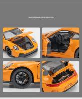 Coche De Simulación 911 GT3 En Escala 1/32 Con Sonido Y Luz Coche Deportivo De Metal Diecast Regalo Para Niños Colección Modelo De Automóvil - details 4