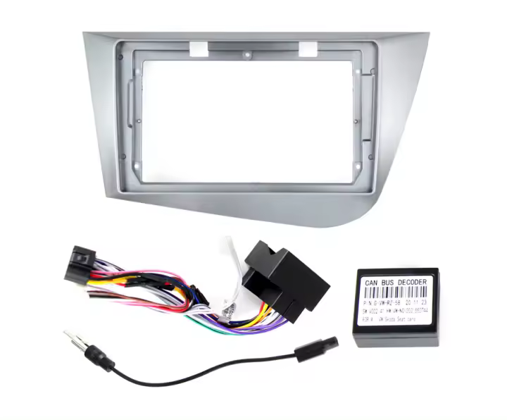 Kit De Consola Central Para Radio De Coche Seat Leon 2005-2012 Con Cable Canbus Panel De Enchufe 9 Pulgadas Accesorios Multimedia Para Coche - 1