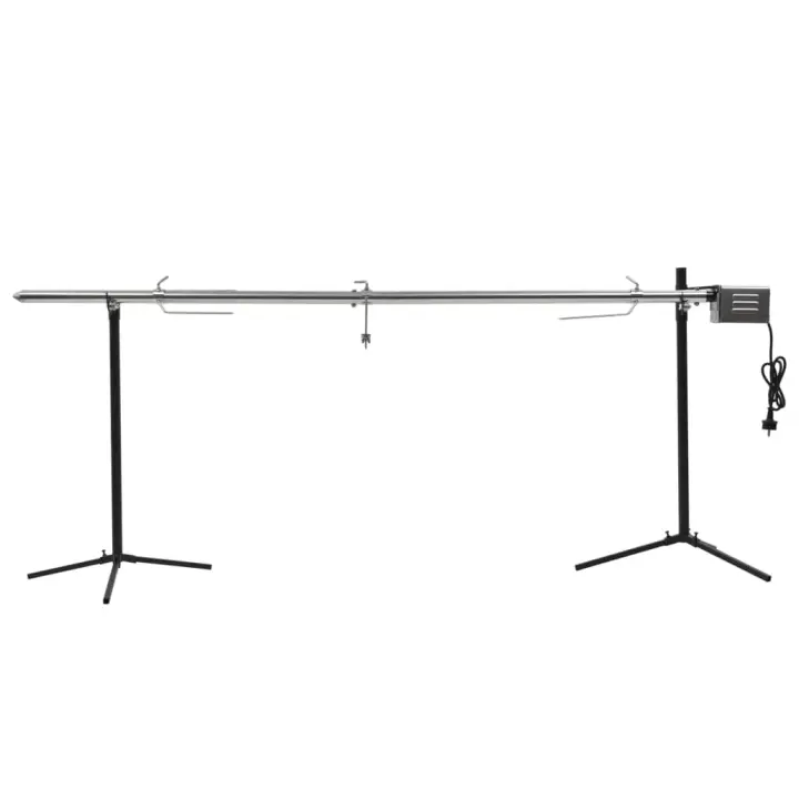 vidaXL Barbacoa grill automática motor acero inoxidable 207x45x81 cm - 1