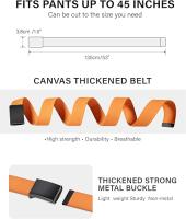 Cinturones para hombres, Cinturones de trabajo para hombres, Cinturón de golf de nylon de tela de lona ajustable para hombre se adapta a cualquier lugar - details 1
